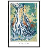 Thumbnail von Poster mit Rahmen - Katsushika Hokusai - Pilgrims at Kirifuri Waterfall on Mount Kurokami in Shimotsuke Province 