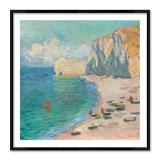 Thumbnail von Poster mit Rahmen - Claude Monet - Étretat: The Beach and the Falaise d&#039;Amont 