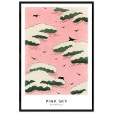 Thumbnail von Poster mit Rahmen - Watanabe Seitei - Pink Sky (from Bijutsu Sekai) 