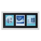 Thumbnail von Bilderrahmen für 3 Sofortbilder - Typ Polaroid 600 Weiß, gemasert