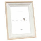 Thumbnail von Weißer Holz-Bilderrahmen mit farbiger Holzkante Weiß-Natur