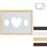 Thumbnail von 3er Galerierahmen aus Holz in 30x40 cm Ovalausschnitt mit Herz 