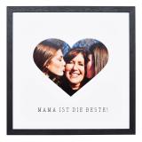 Thumbnail von Bilderrahmen mit Herz-Passepartout &amp; Text &quot;Mama ist die Beste!&quot; schwarz