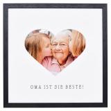 Thumbnail von Bilderrahmen mit Herz-Passepartout &amp; Text &quot;Oma ist die Beste!&quot; schwarz