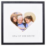 Thumbnail von Bilderrahmen mit Herz-Passepartout &amp; Text &quot;Opa ist der Beste!&quot; schwarz