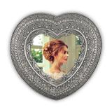 Variante Silber von Herzförmiger Fotorahmen Lausanne Heart