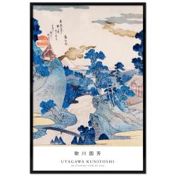 Poster mit Rahmen - Utagawa Kuniyoshi - Fuji no yukei (An Evening View of Mount Fuji)