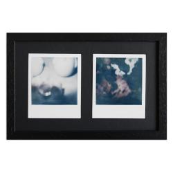 Bilderrahmen Bilderrahmen für 2 Sofortbilder - Typ Polaroid 600 Schwarz, gemasert