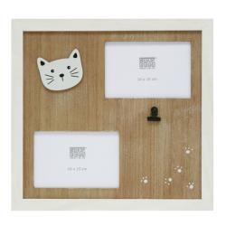 Galerierahmen Katze mit Holzpassepartout für 2 Bilder