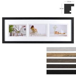 Holz-Galerierahmen Modern für 3 Bilder 10x15 cm Querformat