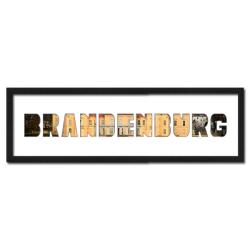 Bilderrahmen Regiorahmen "Brandenburg" mit Passepartout Schwarz