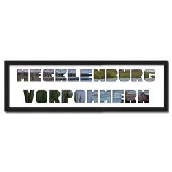 Bilderrahmen Regiorahmen "Mecklenburg-Vorpommern" mit Passepartout Schwarz