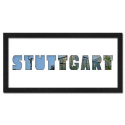 Bilderrahmen Regiorahmen "Stuttgart" mit Passepartout Schwarz