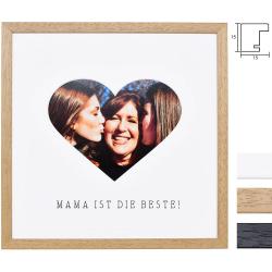 Bilderrahmen mit Herz-Passepartout & Text "Mama ist die Beste!"