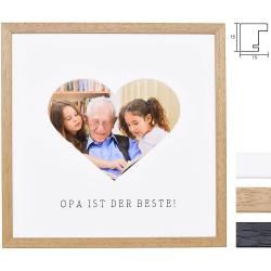 Bilderrahmen Bilderrahmen mit Herz-Passepartout & Text "Opa ist der Beste!"