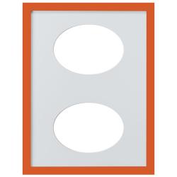 Bilderrahmen 2er Galerierahmen Top Cube in 30x40 cm Ovalausschnitt orange