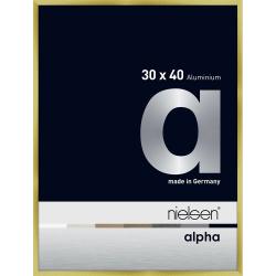 Bilderrahmen Alurahmen Profil alpha Brushed Gold 30x40 cm