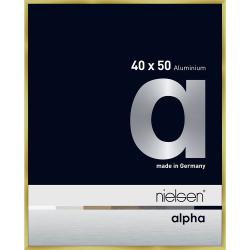 Bilderrahmen Alurahmen Profil alpha Brushed Gold 40x50 cm