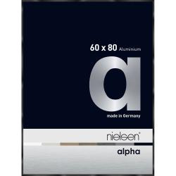 Bilderrahmen Alurahmen Profil alpha Eloxal schwarz glanz 60x80 cm