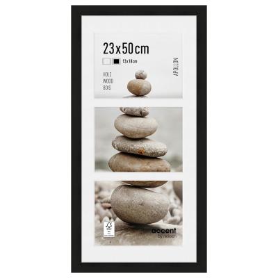 Holz Galerie-Bilderrahmen Apollon für 3 Bilder 13x18 cm Schwarz