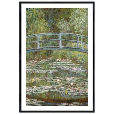 Poster mit Rahmen - Claude Monet - Bridge over a Pond of Water Lilies 