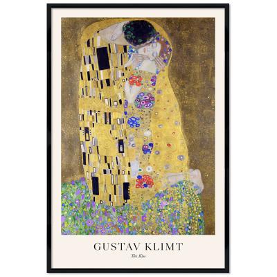 Poster mit Rahmen - Gustav Klimt - The Kiss 