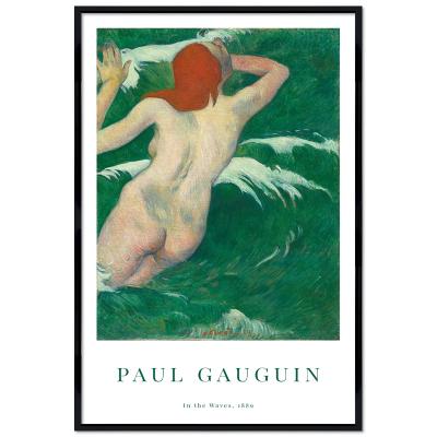 Poster mit Rahmen - Paul Gauguin - In the Waves 