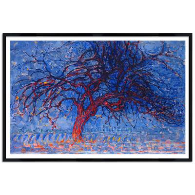 Poster mit Rahmen - Piet Mondrian - The Red Tree 