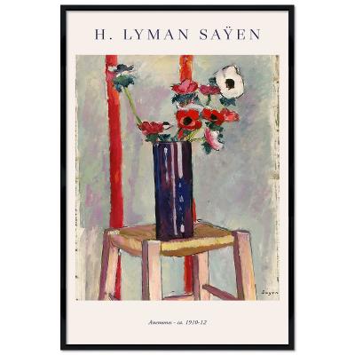 Poster mit Rahmen - H. Lyman Saÿen - Anemones 