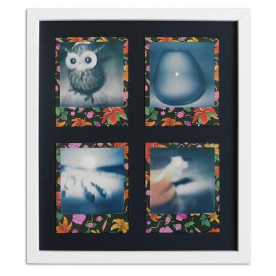 Bilderrahmen für 4 Sofortbilder - Typ Polaroid 600 Weiß, gemasert