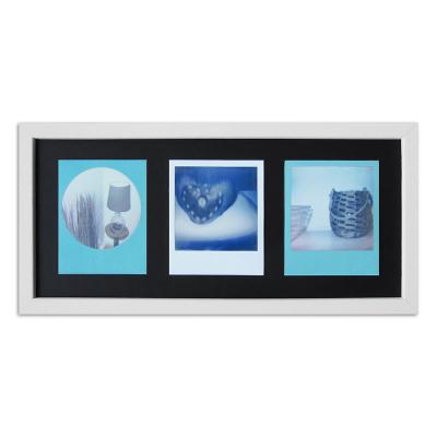 Bilderrahmen für 3 Sofortbilder - Typ Polaroid 600 Weiß, gemasert