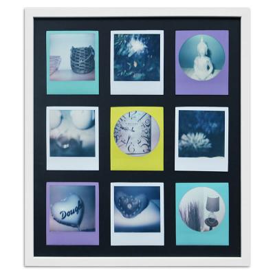 Bilderrahmen für 9 Sofortbilder - Typ Polaroid 600 Weiß, gemasert