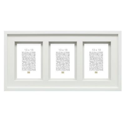 Galerierahmen Gabriel für 3 Bilder mit Doppelpassepartout Weiß