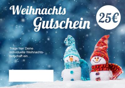 Gutschein mit individuellem Design Gutschein 25 EUR