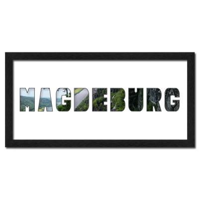 Regiorahmen &quot;Magdeburg&quot; mit Passepartout Schwarz