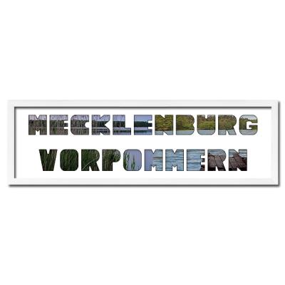 Regiorahmen &quot;Mecklenburg-Vorpommern&quot; mit Passepartout Weiss