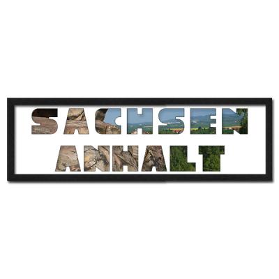 Regiorahmen &quot;Sachsen-Anhalt&quot; mit Passepartout Schwarz