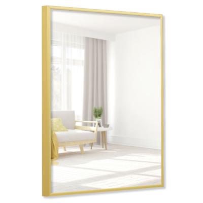 Badezimmer-Spiegel Quadro aus Aluminium gold matt