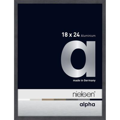 Alurahmen Alpha Grau (furnierte Oberfläche) 18x24 cm
