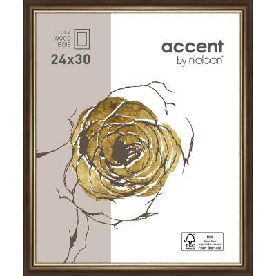 Holzrahmen Ascot Dunkelbraun-Gold 24x30 cm