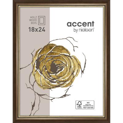 Holzrahmen Ascot Dunkelbraun-Gold 18x24 cm