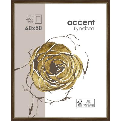 Holzrahmen Ascot Dunkelbraun-Gold 40x50 cm