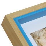 Thumbnail von Holz-Bilderrahmen Peer Natur mit blauer Innenkante Bild 3