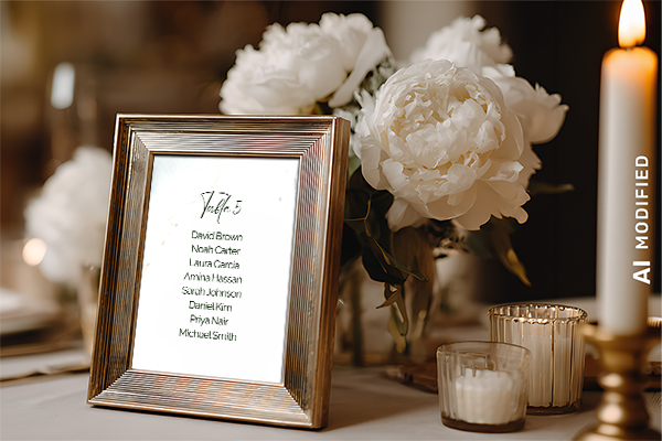 Bilderrahmen für Hochzeitsmotto Glamour