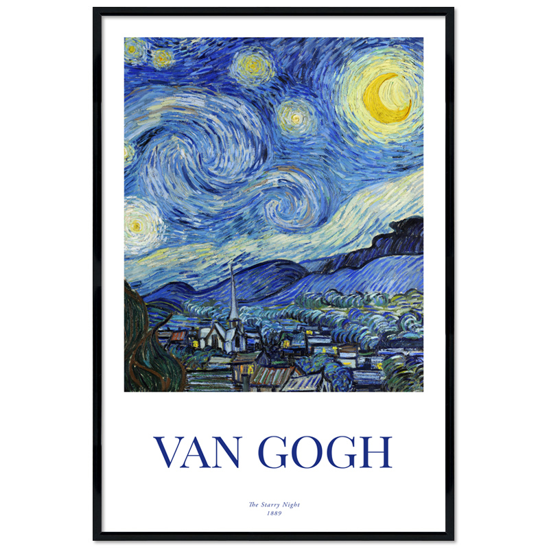 Poster mit Rahmen - Vincent van Gogh - Starry Night