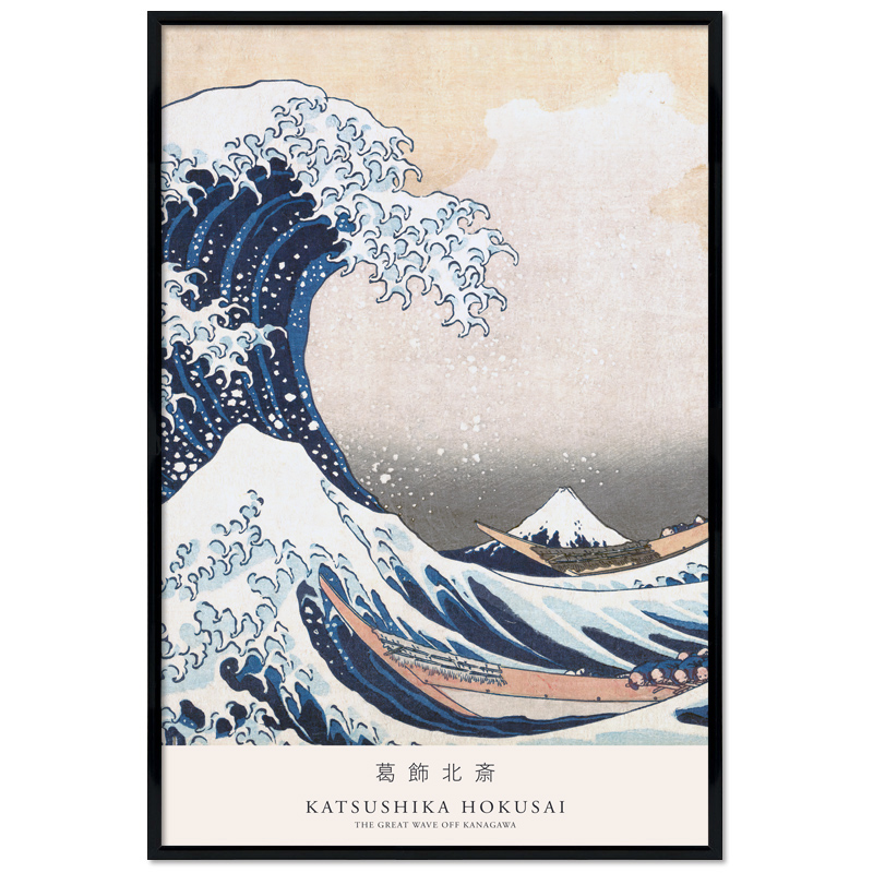 Poster mit Rahmen - Katsushika Hokusai - The Great Wave off Kanagawa