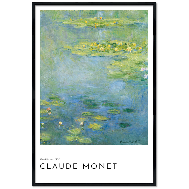 Poster mit Rahmen - Claude Monet - Water Lilies (1915)
