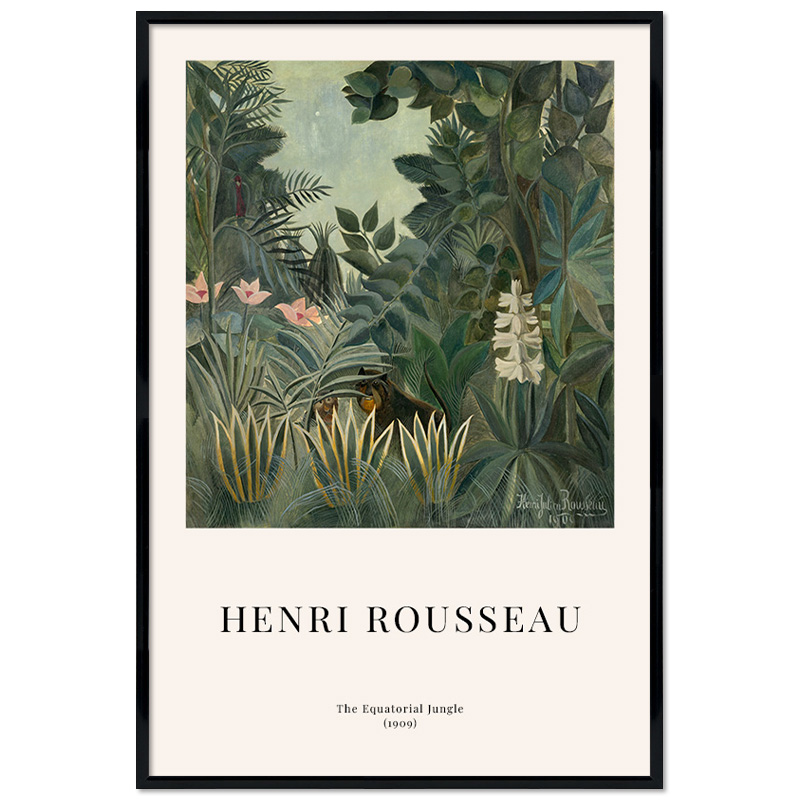Poster mit Rahmen - Henri Rousseau - The Equatorial Jungle