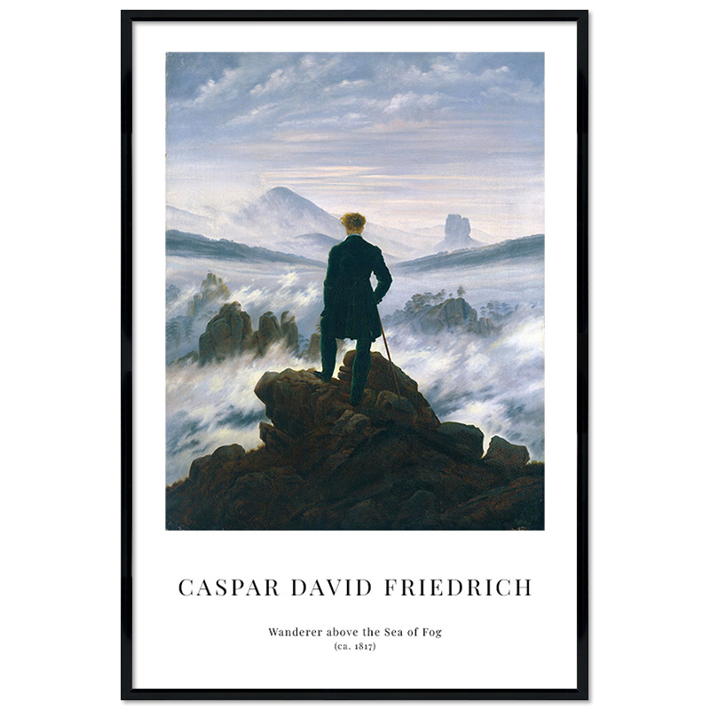 Poster mit Rahmen - Caspar David Friedrich - Wanderer above the Sea of Fog