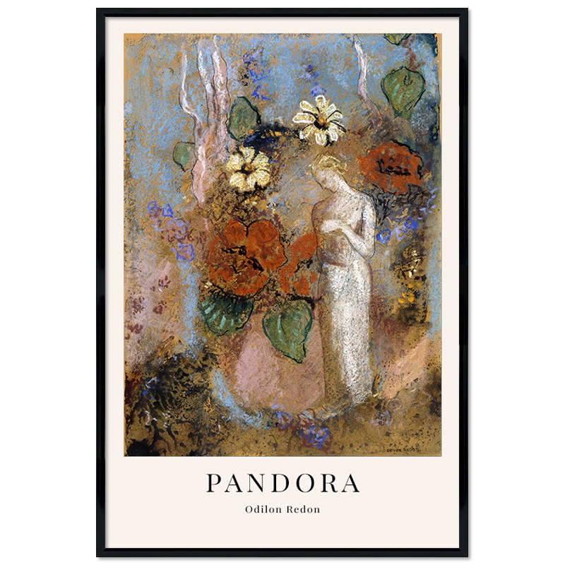 Poster mit Rahmen - Odilon Redon - Pandora